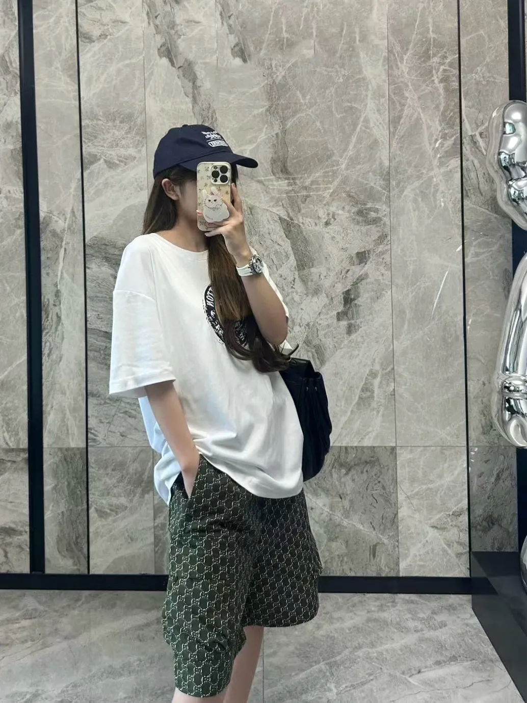 Louis Vuitton/Louis Vuitton 25ss seal logo printed short sleeves